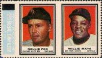 1962 Topps Stamp Panels # Fox/Mays Baseball Card