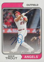 2023 Topps Heritage Real One Autographs #ROAMT Mike Trout Baseball Card