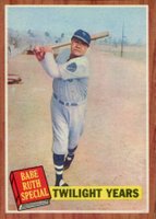 1962 Topps #141 Twilight Years Babe Ruth Special Baseball Card