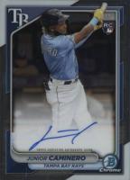 2024 Bowman Chrome Chrome Rookie Autographs #CRAJC Junior Caminero Baseball Card