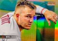 2021 Topps Stadium Club #200 Mike Trout Chrome-Orange Refractor Baseball Card