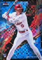 2024 Topps Finest #12 Masyn Winn Blue Checkerboard Refractor Baseball Card