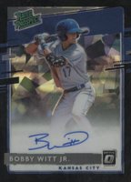 2020 Panini Donruss Optic Rated Prospects #RPSBW Bobby Witt Jr. Signature-Black Cracked Ice Baseball Card