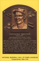 1964 DATE Hall of Fame Yellow Plaque Postcard # Sandy Koufax Baseball Card