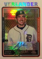2005 Topps Chrome  #242 Justin Verlander Autograph-Refractor Baseball Card