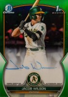 2023 Bowman Draft Chrome Prospect Autograph #CDAJWI Jacob Wilson Green Refractor Baseball Card