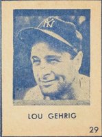 1948 Blue Tint #29 Lou Gehrig Hand Cut Baseball Card