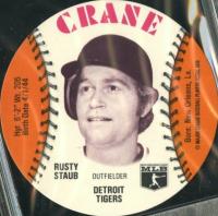 1976 Crane Potato Chips Discs # Rusty Staub Baseball Card