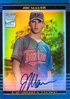 2002 Bowman Chrome Gold  #391 Joe Mauer Gold Refractor-Autograph Baseball Card