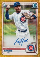 2020 Bowman Draft Chrome Draft Picks Autographs #CDAEH Ed Howard Gold Wave Refractor Baseball Card
