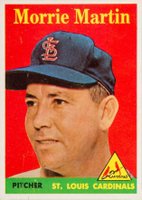 1958 Topps #53y Morrie Martin Yellow Name Baseball Card