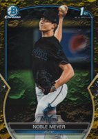 2023 Bowman Draft #BDC6 Noble Meyer Chrome-Yellow Lunar Crater Baseball Card