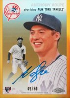 2023 Topps Chrome Platinum Anniversary Autographs #AV Anthony Volpe Gold Refractor Baseball Card