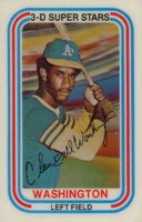 1976 Kellogg's #2 Claudell Washington Short print Baseball Card