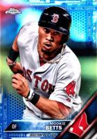 2016 Topps Chrome #161 Mookie Betts Blue Refractor Baseball Card