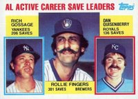 1984 Topps #718 A.L. Active Career Save Leaders Baseball Card