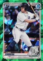 2020 Bowman Draft Chrome Sapphire Edition #BD62 Daniel Cabrera Green Baseball Card
