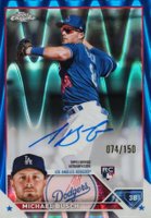 2023 Topps Chrome Rookie Autograph #RAMB Michael Busch Blue Raywave Baseball Card