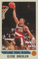 1990 Panini Sticker #8 Clyde Drexler Hand Cut Basketball Card