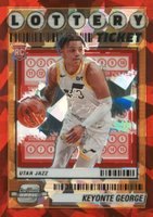 2023 Panini Contenders Optic Lottery Ticket #14 Keyonte George Red Cracked Ice Basketball Card