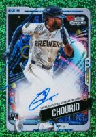 2024 Topps Chrome Cosmic Cosmic Chrome Autographs #JC Jackson Chourio Green Space Dust Refractor Baseball Card