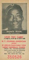 1954 N.Y. Journal-American # Monte Irvin Baseball Card