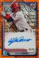 2024 Bowman Chrome Prospect Autographs #CPADC Dylan Crews Orange Shimmer Refractor Baseball Card