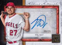 2020 Topps Museum Collection Archival Autographs #AAMTR Mike Trout Gold Baseball Card