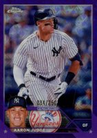 2023 Topps Chrome Logofractor Edition #62 Aaron Judge Purple Refractor Baseball Card