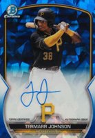2023 Bowman Sapphire Edition Chrome Prospects Autographs #BSPATJ Termarr Johnson Baseball Card