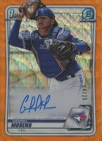 2020 Bowman Chrome Prospect Autographs #CPAGM Gabriel Moreno Orange Wave Baseball Card