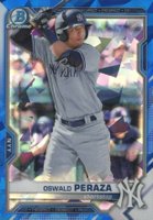 2021 Bowman Sapphire Edition Chrome Prospects #BCP50 Oswald Peraza Baseball Card
