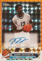 2023 Topps Chrome Topps Chrome Autographs #CGJJJ Jaren Jackson Jr. Orange Geometric Basketball Card