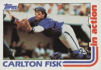 1982 Topps #111 Carlton Fisk In Action Baseball Card