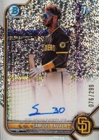 2022 Bowman Chrome Prospect Autographs #CPASZ Samuel Zavala Speckle Refractor Baseball Card