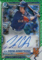 2021 Bowman Mega Box Chrome Autographs #BMAPC Pete Crow-Armstrong Green Refractor Baseball Card