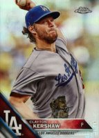 2016 Topps Chrome #145 Clayton Kershaw Pitching-Refractor Baseball Card