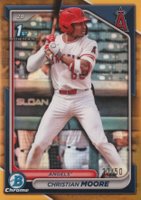 2024 Bowman Draft #BDC13 Christian Moore Chrome-Gold Refractor Baseball Card