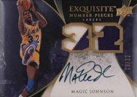 2007 Upper Deck Exquisite Collection Number Pieces #EN-JO Magic Johnson Basketball Card