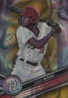 2022 Bowman's Best Top Prospects #TP7 James Wood Gold Lava Refractor Baseball Card