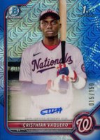 2022 Bowman Chrome Prospect Autographs #CPACV Cristhian Vaquero Hta Choice Refractor Baseball Card