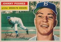 1956 Topps #173 Johnny Podres Gray Back Baseball Card
