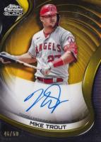 2022 Topps Chrome Black Autographs #MT Mike Trout Gold Refractor Baseball Card