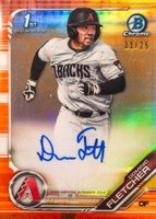 2019 Bowman Draft Chrome Draft Picks Autograph #CDADF Dominic Fletcher Orange Refractor Baseball Card