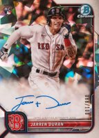 2022 Bowman Chrome Rookie Autographs #CRAJDN Jarren Duran Atomic Refractor Baseball Card