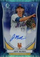 2014 Bowman Chrome Autograph Prospects #JMC Jeff McNeil Bubbles Refractor Baseball Card