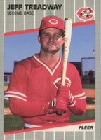 1989 Fleer #173A Jeff Treadway w/Target Baseball Card