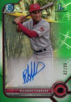 2022 Bowman Chrome Prospect Autographs #CPARCA Ricardo Cabrera Green Refractor Baseball Card