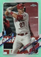 2021 Topps Chrome #27 Mike Trout Aqua Refractor Baseball Card