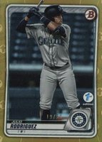 2020 Bowman Draft 1st Edition #BD188 Julio Rodriguez Gold Foil Baseball Card